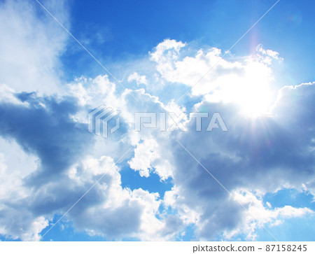 聖保羅雲彩、太陽和藍天巴西 87158245