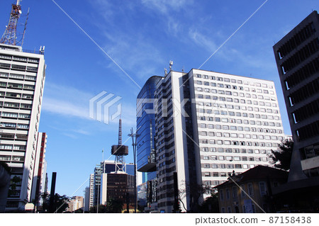 Sao Paulo business district and blue sky Brazil 87158438
