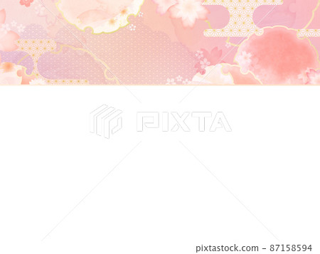 Pink and white Japanese background 87158594