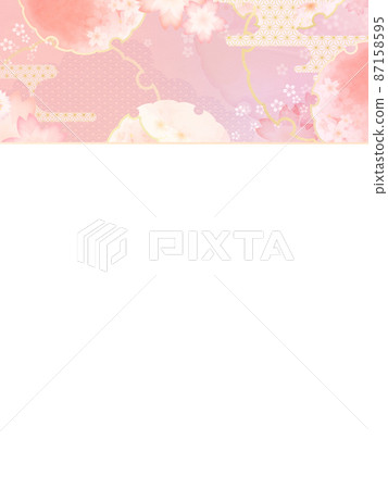 Pink and white Japanese background 87158595