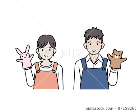幼兒園老師工作職業男女幼兒園微笑 幼兒園老師工作職業男女幼兒園微笑 87159263
