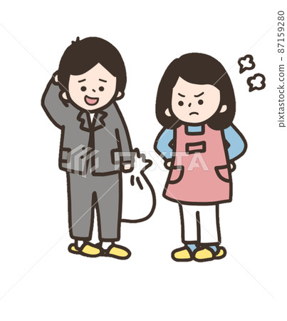帶著垃圾袋的丈夫和喜怒無常的妻子 帶著垃圾袋的丈夫和喜怒無常的妻子 87159280