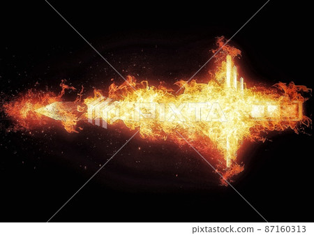 Illustration of a burning fire sword Illustration of a burning fire sword 87160313