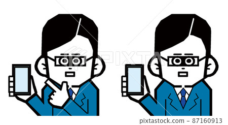 與智能手機的一個商人 與智能手機的一個商人 87160913