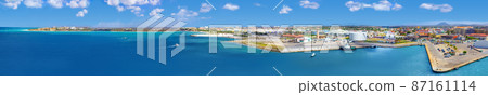 Aruba - Dutch province Oranjestad - beautiful Caribbean Island. Collage as panorama 87161114