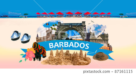 Bridgetown, Barbados. Barbados is a beautiful Catibbean country with unique British-Caribbean architecture. 87161115