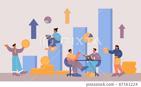 Data analysis concept with tiny business analysts Data analysis concept with tiny business analysts 87161224