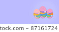 Easter banner with imitation of paper crafts.  87161724
