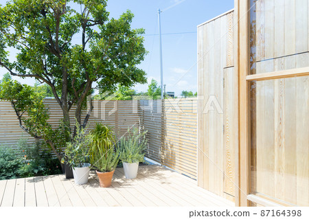 Terrace wood deck 87164398