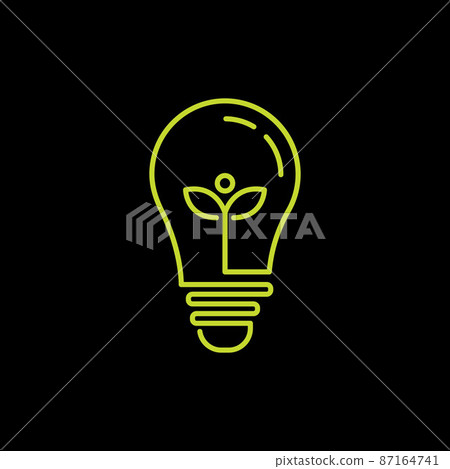 Tree and bulb line ilustration 87164741