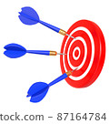 Target and darts. Business challenge failure concept.3d render illustration. 87164784