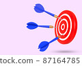 Target and darts. Business challenge failure concept.3d render illustration. 87164785