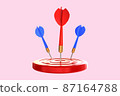 Target and darts .the Winner business concept.3d render illustration. 87164788