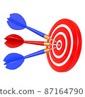 Target and darts. achievement concept. 3d render illustration. 87164790