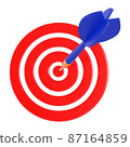 Target and dart 3d render illustration. 87164859