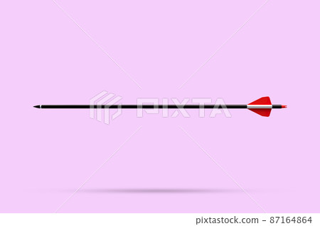 Target and arrow on blue minimal background. business concept.3d render illustration. 87164864