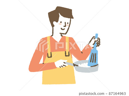 用圍裙做飯的男人_color 87164963