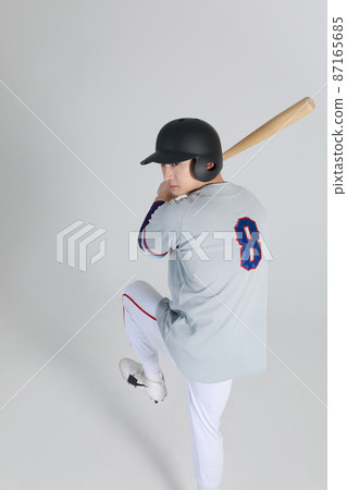 baseball sports player, asian korean man with bat 87165685