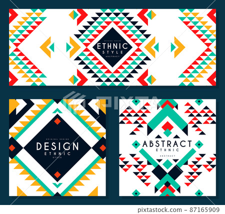 Ethnic Design with Tribal Ornament and Geometric Motif Vector Template Ethnic Design with Tribal Ornament and Geometric Motif Vector Template 87165909