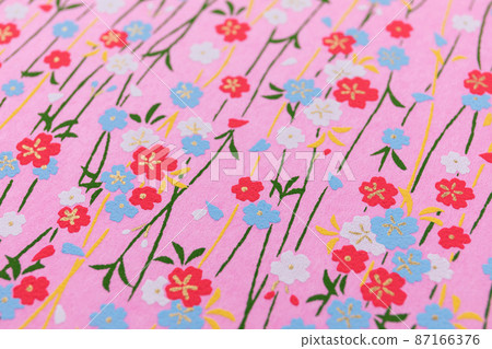 Yuzen Japanese paper up with blur 87166376