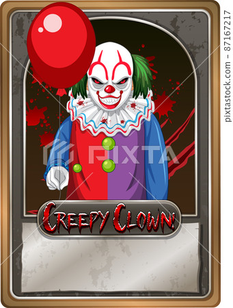 Creepy clown character game card template Creepy clown character game card template 87167217