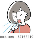 Woman coughing 87167410