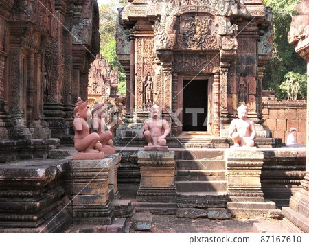 柬埔寨暹粒的Banteay Srei。 柬埔寨暹粒的Banteay Srei。 87167610