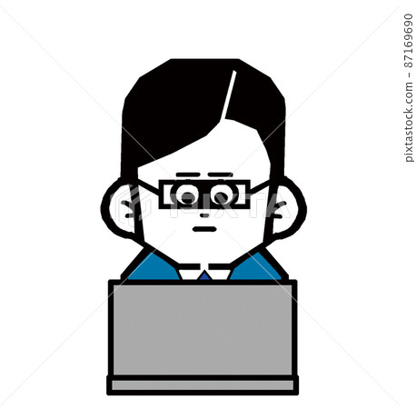 在個人計算機上工作的辦公室工作人員(商人) 在個人計算機上工作的辦公室工作人員(商人) 87169690