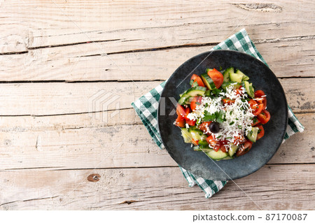 Traditional Bulgarian shopska salad Traditional Bulgarian shopska salad 87170087