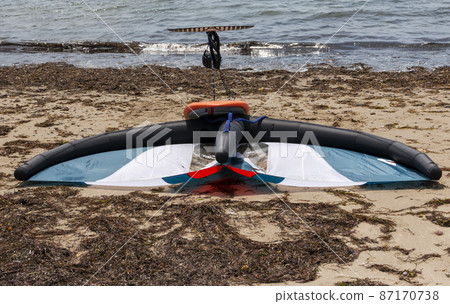 Kiteboard upside down on the sand in Narragansett Rhode Island 87170738