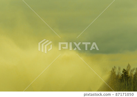 Emissions and splashes fountain of radioactive hazardous water toxic pollution and global environmental problems 87171050