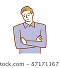 A depressed man with his arms crossed 87171167