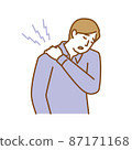 A man suffering from painful stiff shoulders 87171168