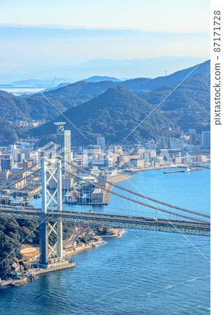 山口縣下關市日野山公園展望台眺望 87171728