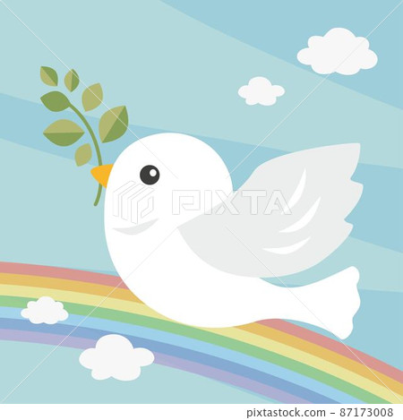 Dove, sky and rainbow 87173008