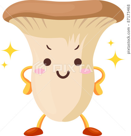 一個可愛的 Eringi 角色的插圖，臉上有一張驕傲的臉 87173468