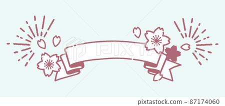 簡約手繪櫻花絲帶框(鋼筆劃風) 簡約手繪櫻花絲帶框(鋼筆劃風) 87174060