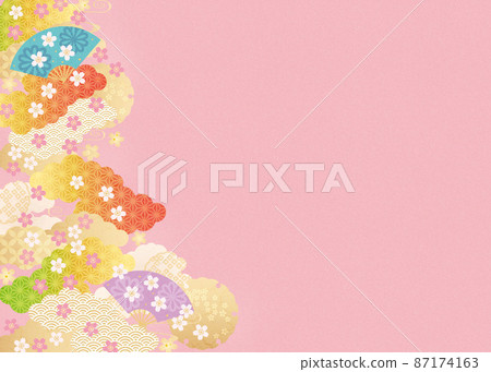 Background material-Japanese pattern Sakura 2022-31-1 87174163