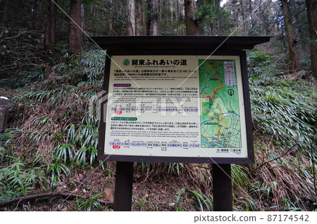Guide map of Kanto Fureai Road near the parking lot of Gyodoyama Jyoinji Temple in Ashikaga City, Tochigi Prefecture Guide map of Kanto Fureai Road near the parking lot of Gyodoyama Jyoinji Temple in Ashikaga City, Tochigi Prefecture 87174542