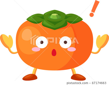 Illustration of a surprisingly cute persimmon character Illustration of a surprisingly cute persimmon character 87174663