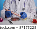 Doctor Takes GMO Meat in Test-Tube - Lab Photo 87175228