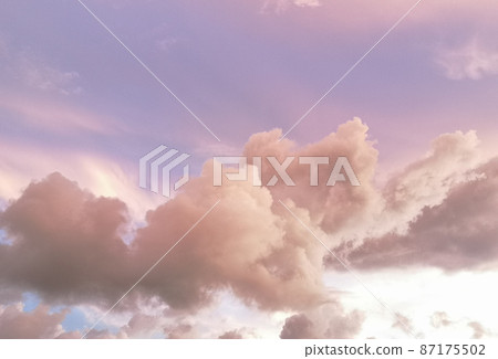 sunset sky soft golden color background of evening with sunlight coming through clouds view before sunset and good atmosphere 87175502