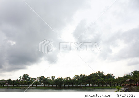 Dark sky and dramatic black cloud before rain. Dark sky and dramatic black cloud before rain. 87175523