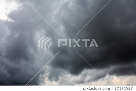 Dark sky and dramatic black cloud before rain. Dark sky and dramatic black cloud before rain. 87175527