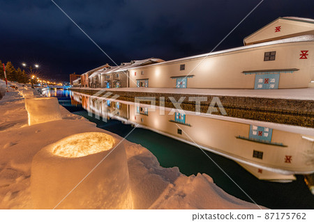Hokkaido Otaru Otaru Canal Snow Light Path 2022 Reflection Mirror Surface Hokkaido Otaru Otaru Canal Snow Light Path 2022 Reflection Mirror Surface 87175762