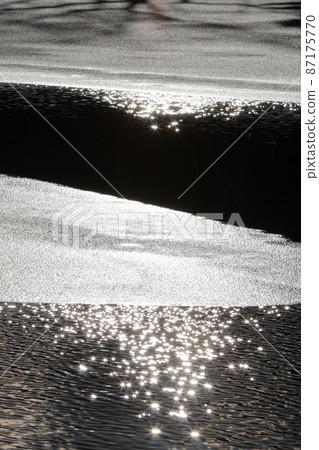 Lake ice and sparkling water surface 87175770
