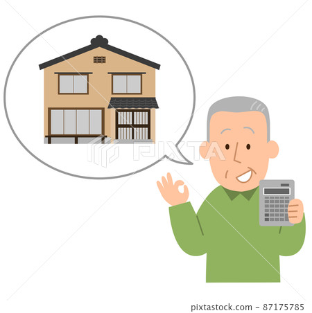 Men calculating about Japanese-style single-family homes 2 Men calculating about Japanese-style single-family homes 2 87175785