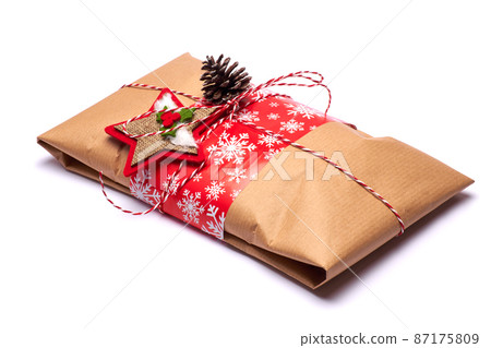 Packed Christmas Stollen cake bread with decorations Packed Christmas Stollen cake bread with decorations 87175809