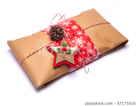 Packed Christmas Stollen cake bread with decorations Packed Christmas Stollen cake bread with decorations 87175810