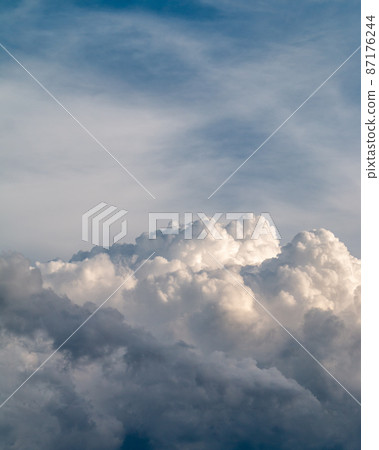 beautiful blue sky with clouds, nature background, film grain noise effect beautiful blue sky with clouds, nature background, film grain noise effect 87176244